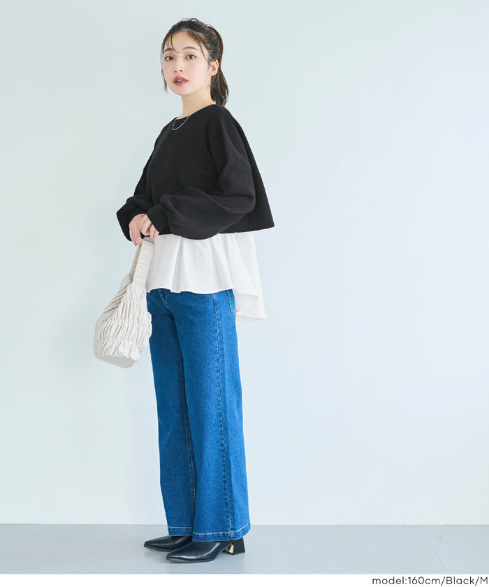 セール☆3490円→2990円 2wayニットセットブラウス レディース メール