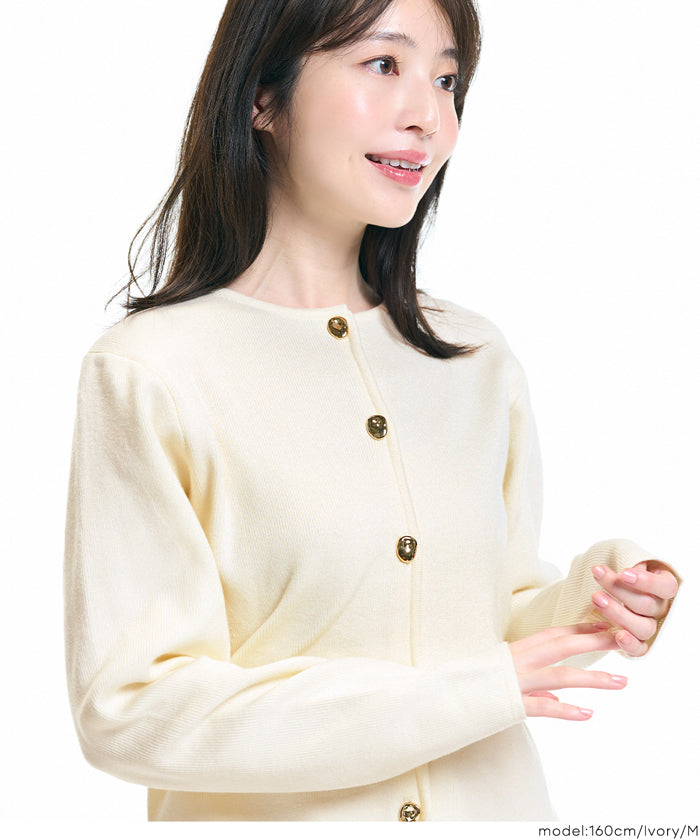 新品 タグ付き✨グレースコンチネンタル 現行 カーディガン 金ボタン 黒 GRACE CONTINENTAL（グレースコンチネンタル） WOMEN カーディガン