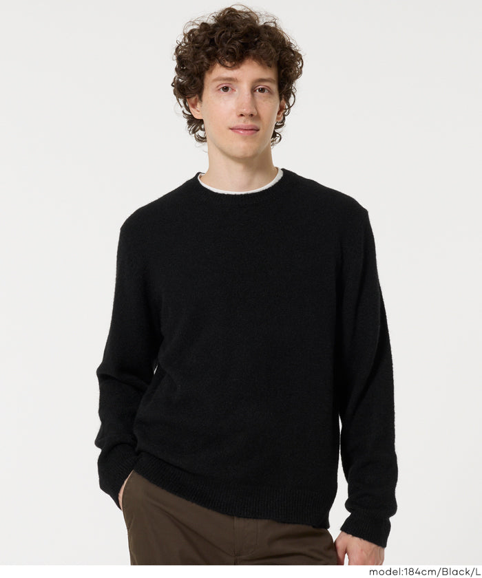 coco　Cニット ブラック リアルフォックスブレンドニットトップス メンズ レディース メール便