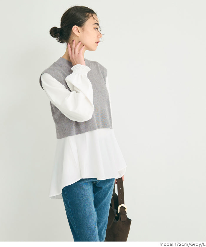 ニットベストセットフレアブラウス レディース メール便不可 – coca