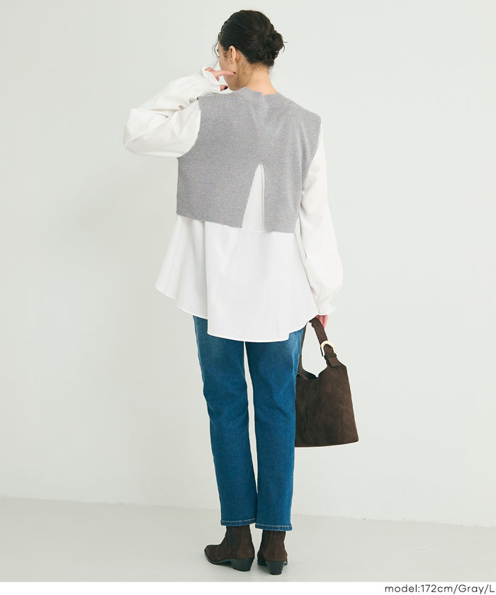 ニットベストセットフレアブラウス レディース メール便不可 – coca