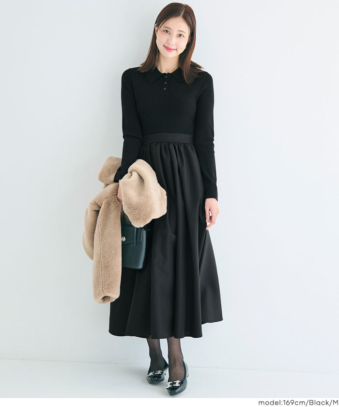 セール☆3490円→2990円 ポロニットドッキングワンピース レディース