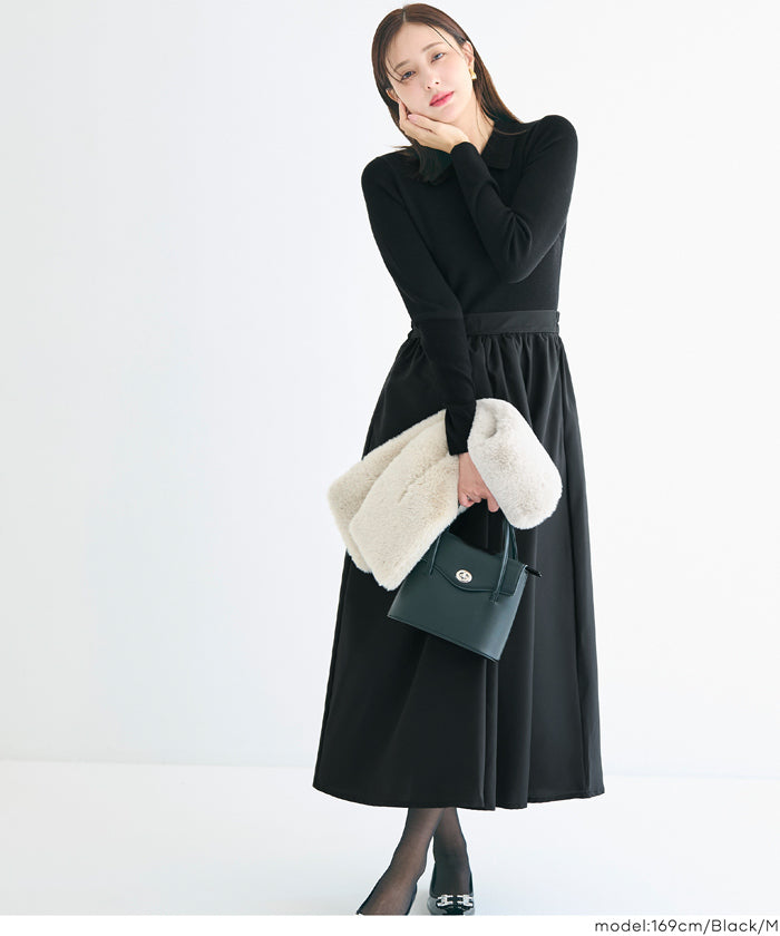 セール☆3490円→2990円 ポロニットドッキングワンピース レディース