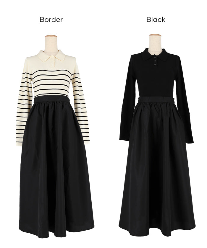 セール☆3490円→2990円 ポロニットドッキングワンピース レディース