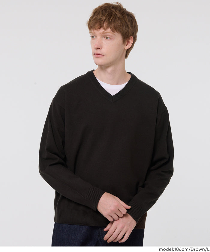 コットンタッチVネックニットトップス メンズ メール便不可 – coca公式