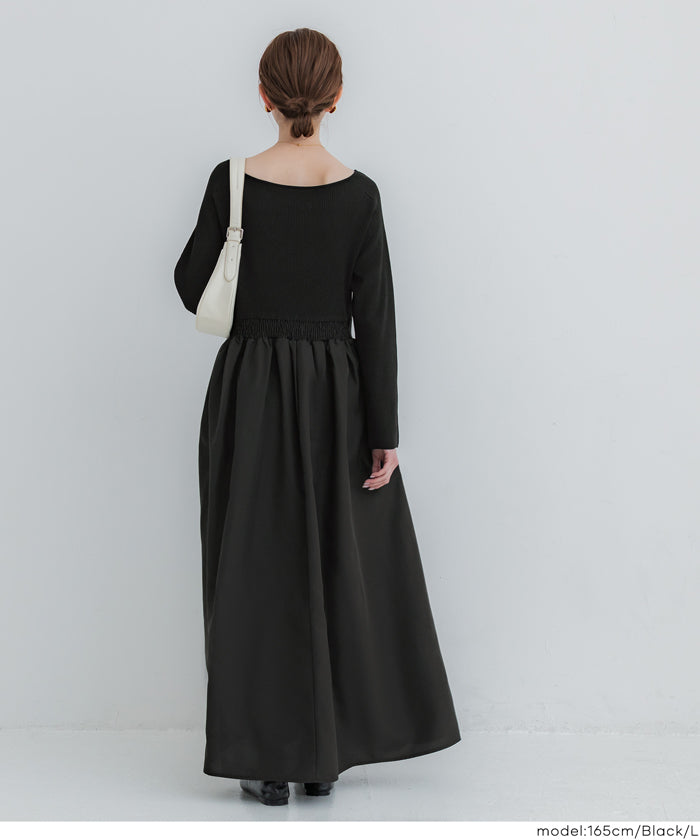 セール☆3490円→2990円ニットドッキングワンピース レディース メール