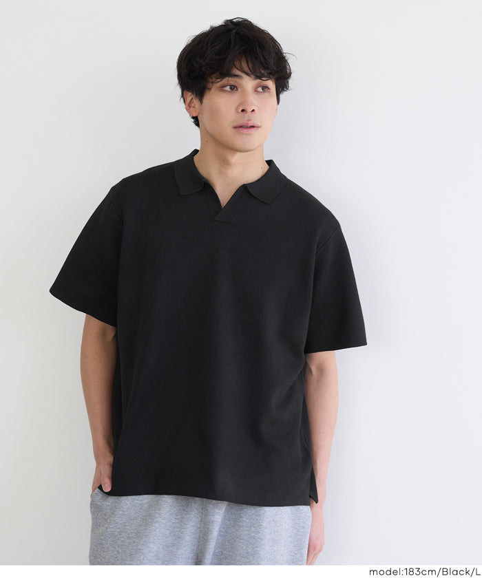 ダブルジャガードスキッパーポロニット メンズ メール便不可 – coca