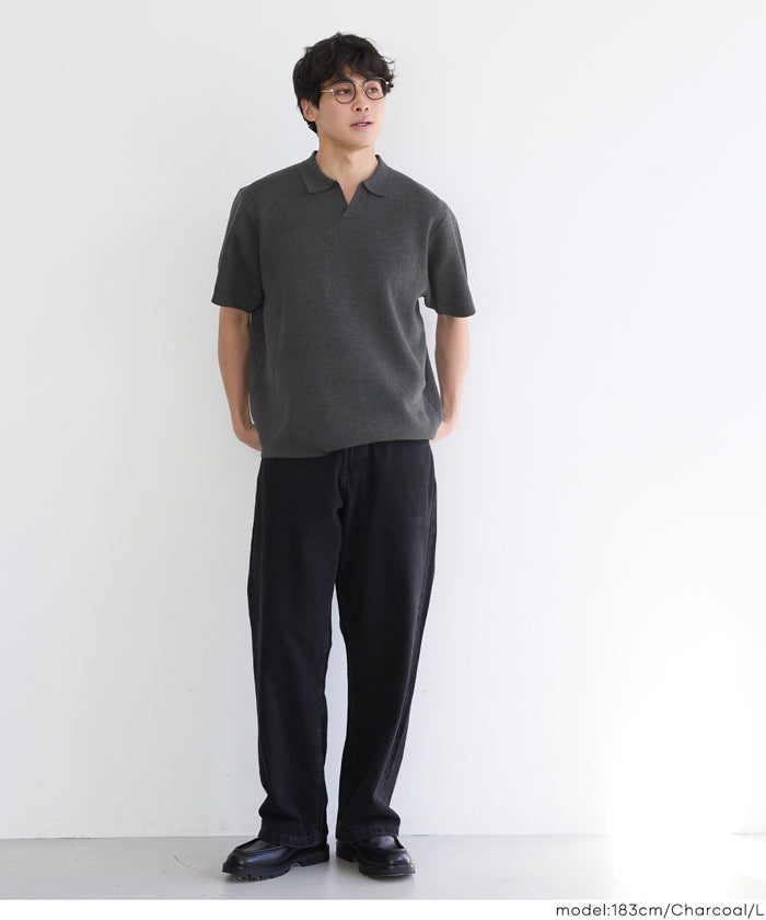 ダブルジャガードスキッパーポロニット メンズ メール便不可 – coca
