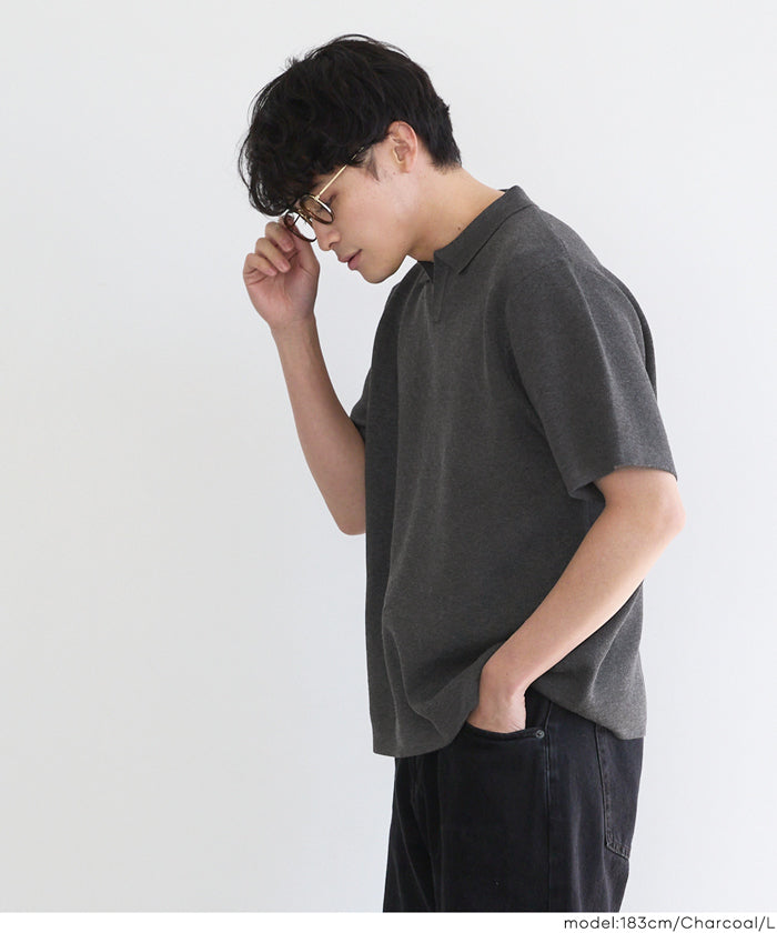 ダブルジャガードスキッパーポロニット メンズ メール便不可 – coca