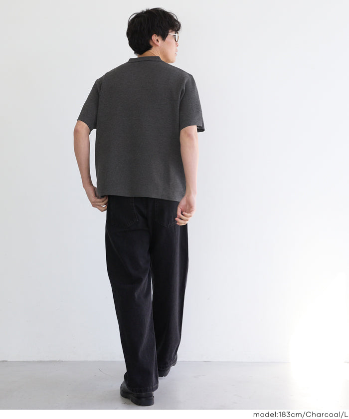 ダブルジャガードスキッパーポロニット メンズ メール便不可 – coca