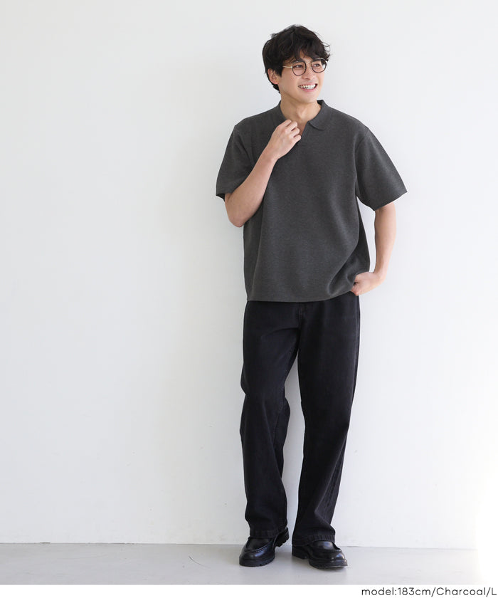 ダブルジャガードスキッパーポロニット メンズ メール便不可 – coca
