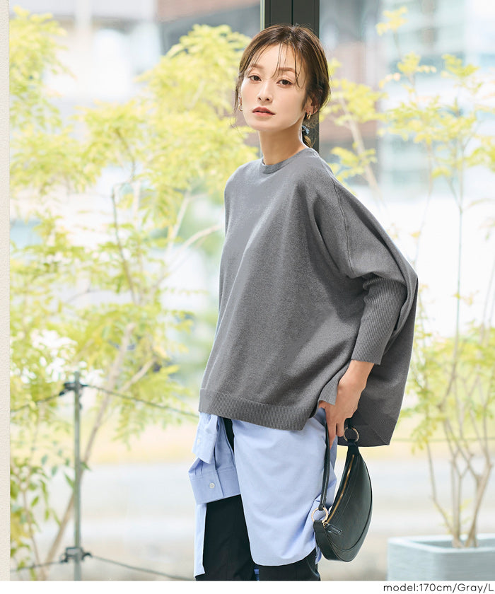 ワイドニットトップス レディース メール便不可【西山茉希様着用
