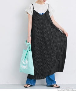 Cami Dress 女式 Cami Dress Pleated Random Pleated Self-cut Adjuster I-line V-neck Plain Mail Available 23ss coca Coca