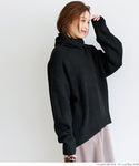 Fluffy yak-style turtleneck knit ladies' knit yak-style sweater drop shoulder long sleeve plain fabric no mail delivery 22aw coca coca