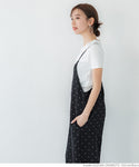 Salopette Women's All-in-one I-line Long Length Maxi Length Straight Dot Polka Dot Loose No Mail Delivery 23ss coca Coca