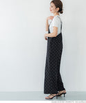 Salopette Women's All-in-one I-line Long Length Maxi Length Straight Dot Polka Dot Loose No Mail Delivery 23ss coca Coca